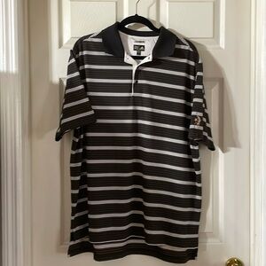 Adidas Black & White Striped Men's Shirt.